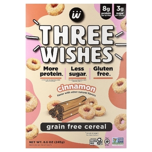 Three Wishes, Хлопья без злаков, корица, 245 г (8,6 унции)