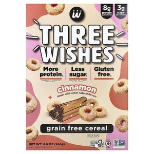 Three Wishes, Хлопья без злаков, корица, 245 г (8,6 унции)