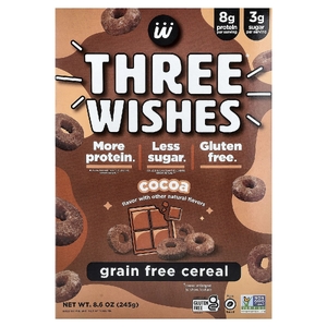 Three Wishes, беззерновые хлопья, с какао, 245 г (8,6 унции)