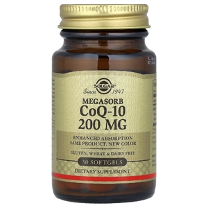 Solgar, Megasorb CoQ10, 200 мг, 30 капсул