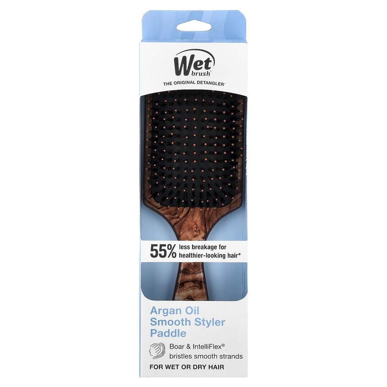 Wet Brush, щетка для гладкости кожи с аргановым маслом, коричневый, 1 шт.