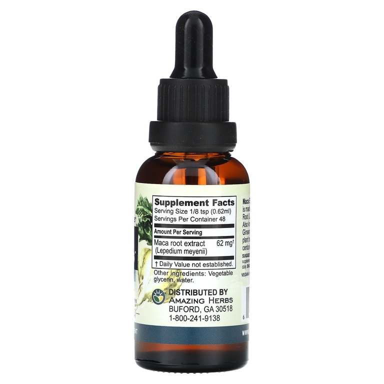 Amazing Herbs, Жидкий экстракт Maca Express, 100 мг, 30 мл (1 жидк. Унция)