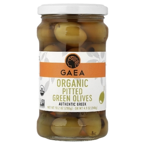 Gaea, Органические зеленые оливки без косточек, 290 г (10,2 унции)