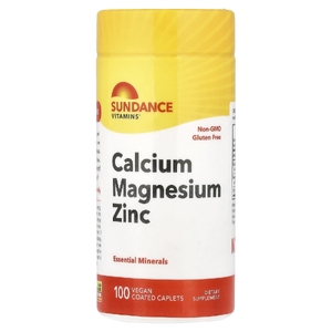Sundance Vitamins, Кальций, магний, цинк, 100 веганских капсул с оболочкой