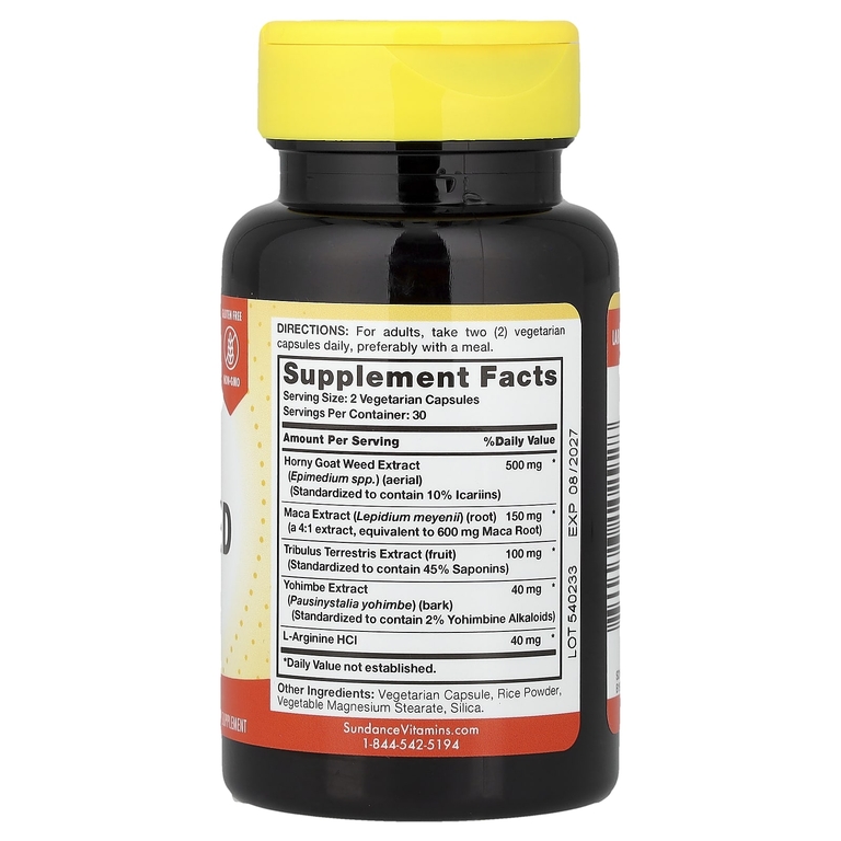 Sundance Vitamins, Комплекс Horny Goat Weed, 60 вегетарианских капсул