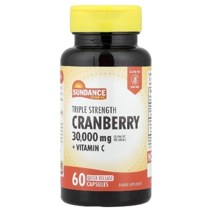 Sundance Vitamins, клюква с тройной силой действия, 10 000 мг, 60 капсул с быстрым высвобождением