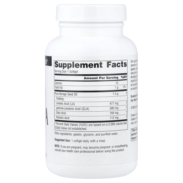 Source Naturals, гамма-линоленовая кислота, 300 мг, 60 мягких капсул