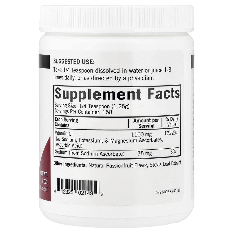 Kirkman Labs, буферизованный порошок витамина C, со вкусом маракуйи, 198,5 г (7 унций)