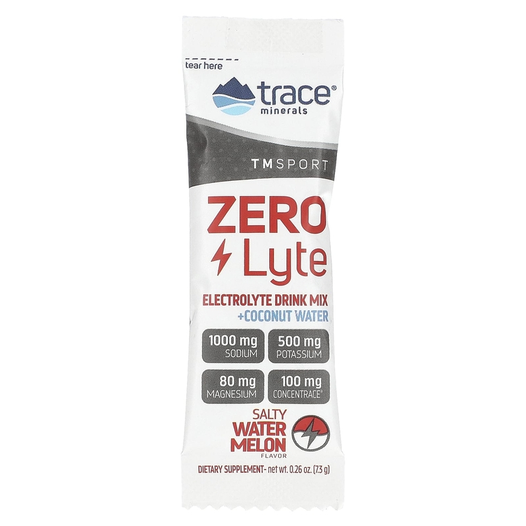 Trace, TM Sport, ZEROLyte, смесь для приготовления электролитического напитка, со вкусом соленого арбуза, 30 пакетиков по 7,3 г (0,27 унции)