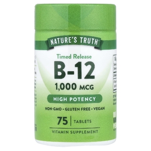 Nature's Truth, B12, медленное высвобождение, 1000 мкг, 75 таблеток