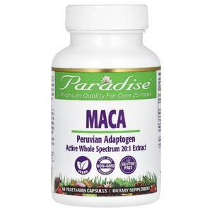 Paradise Herbs, Мака, 60 вегетарианских капсул (250 мг на капсулу)