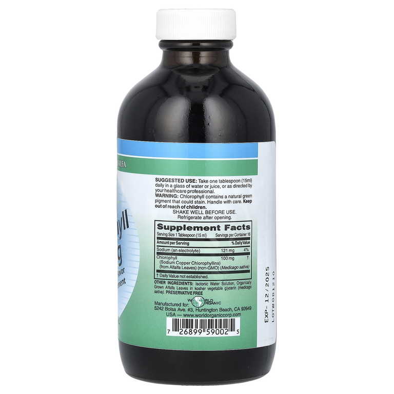 World Organic, жидкий хлорофилл, 237 мл (8 жидк. унций)