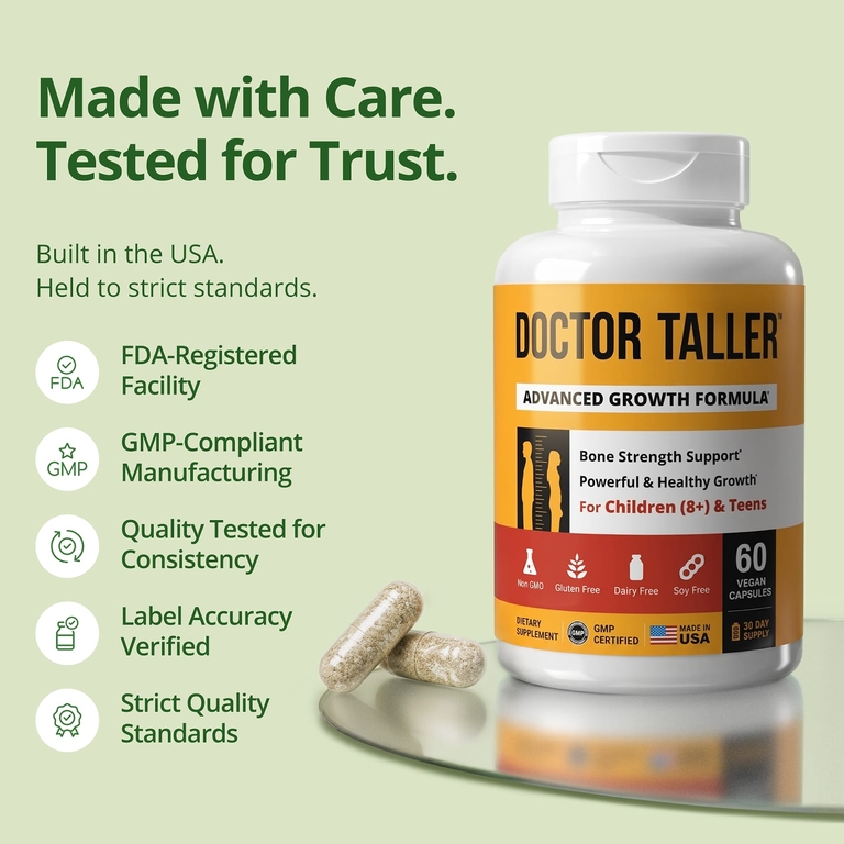 NuBest, Doctor Taller™, улучшенная формула для роста, для детей от 8 лет и подростков, 60 веганских капсул