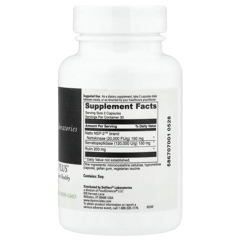 DaVinci Laboratories, Nattokinase Plus™, 60 капсул