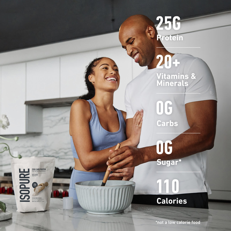  Isopure, протеиновый порошок без углеводов, без добавок, 1,36 кг (3 фунта)
