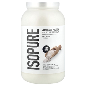  Isopure, протеиновый порошок без углеводов, без добавок, 1,36 кг (3 фунта)