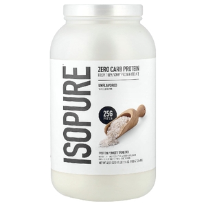  Isopure, протеиновый порошок без углеводов, без добавок, 1,36 кг (3 фунта)