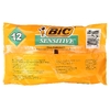 BIC, Sensitive, одноразовые бритвенные станки с одним лезвием, 12 шт. (Товар снят с продажи) 