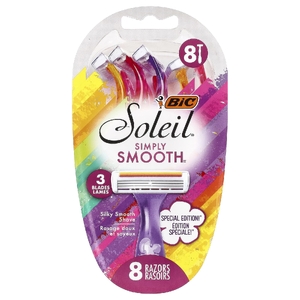 BIC, Soleil® Simply Smooth™, одноразовые бритвенные станки, 8 шт.