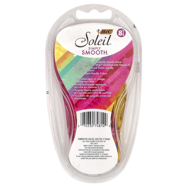 BIC, Soleil® Simply Smooth™, одноразовые бритвенные станки, 8 шт.