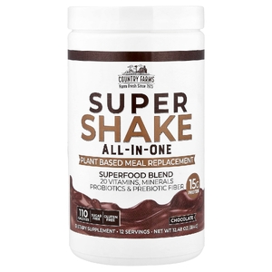Country Farms, Super Shake, универсальное средство, с шоколадом, 354 г (12,48 унции) (Товар снят с продажи) 