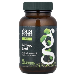 Gaia Herbs, листья гинкго, 60 капсул с жидким содержимым