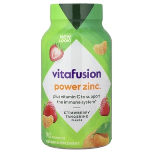 VitaFusion, Power Zinc, жевательные витамины, с натуральным вкусом клубники и мандарина, 90 жевательных таблеток