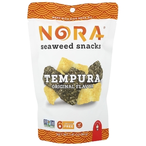 Nora Snacks, снеки с морскими водорослями, темпура, оригинальный вкус, 40 г (1,41 унции)