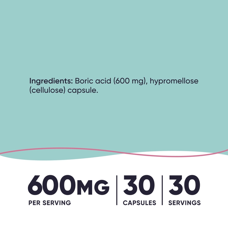 Nutricost, Для женщин, борная кислота, 600 мг, 30 капсул