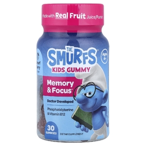 The Smurfs, Kids Gummy, для памяти и концентрации, от 4 лет, смурфики, 30 жевательных таблеток