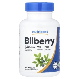 Nutricost, черника, 90 капсул (300 мг в 1 капсуле)