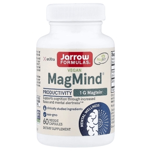 Jarrow Formulas, веганский MagMind®, для повышения продуктивности, 60 растительных капсул