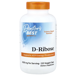 Doctor's Best, D-рибоза, 120 растительных капсул (850 мг в 1 капсуле)