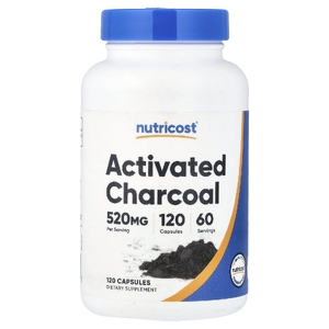 Nutricost, Активированный уголь, 120 капсул (260 мг на капсулу)