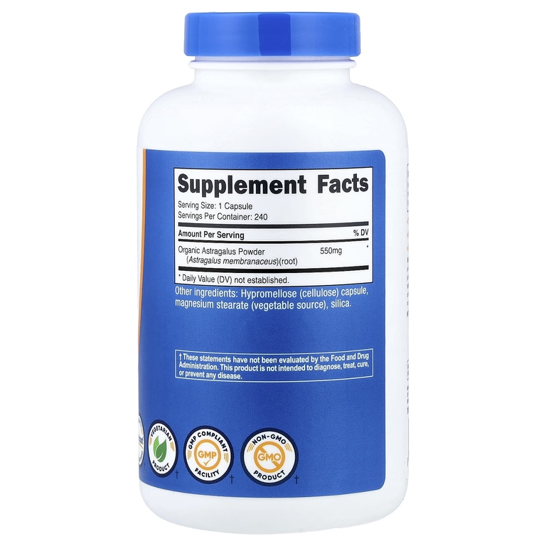 Nutricost, Корень астрагала, 550 мг, 240 капсул