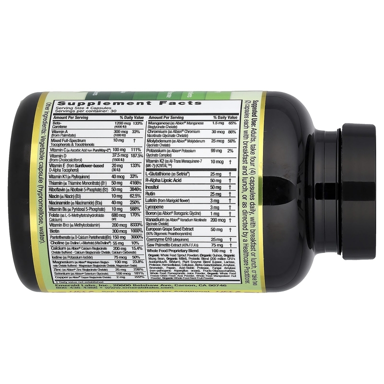 Emerald Laboratories, Coenzymated Men's 45+ Clinical + Multi, 120 растительных капсул