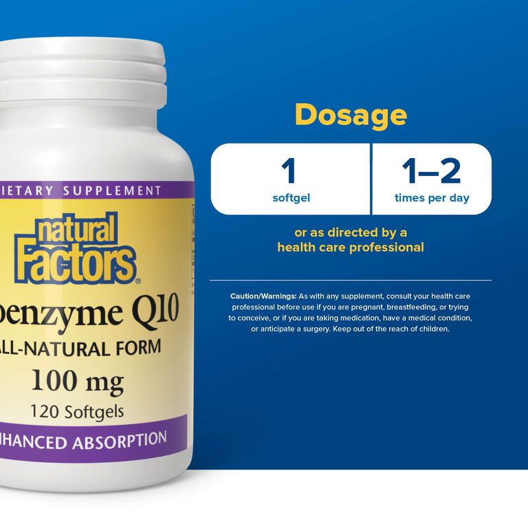 Natural Factors, Кофермент Q10, 100 мг, 120 мягких желатиновых капсул