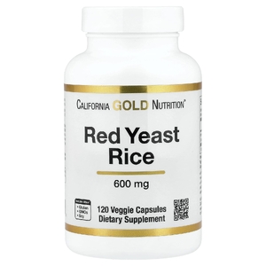 California Gold Nutrition, красный ферментированный рис, 600 мг, 120 растительных капсул