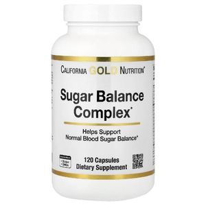 California Gold Nutrition, комплекс для поддержания уровня сахара с хромом, джимнемой, гинкго билоба и расторопшей, 120 капсул