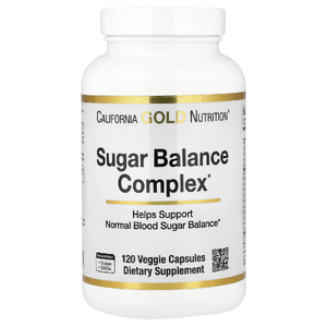 California Gold Nutrition, комплекс для поддержания уровня сахара с хромом, джимнемой, гинкго билоба и расторопшей, 120 капсул
