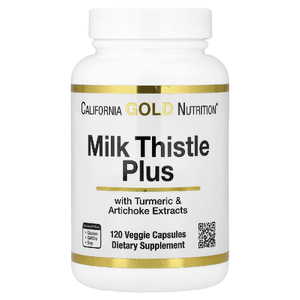 California Gold Nutrition, расторопша плюс, с экстрактами куркумы и артишока, 120 растительных капсул