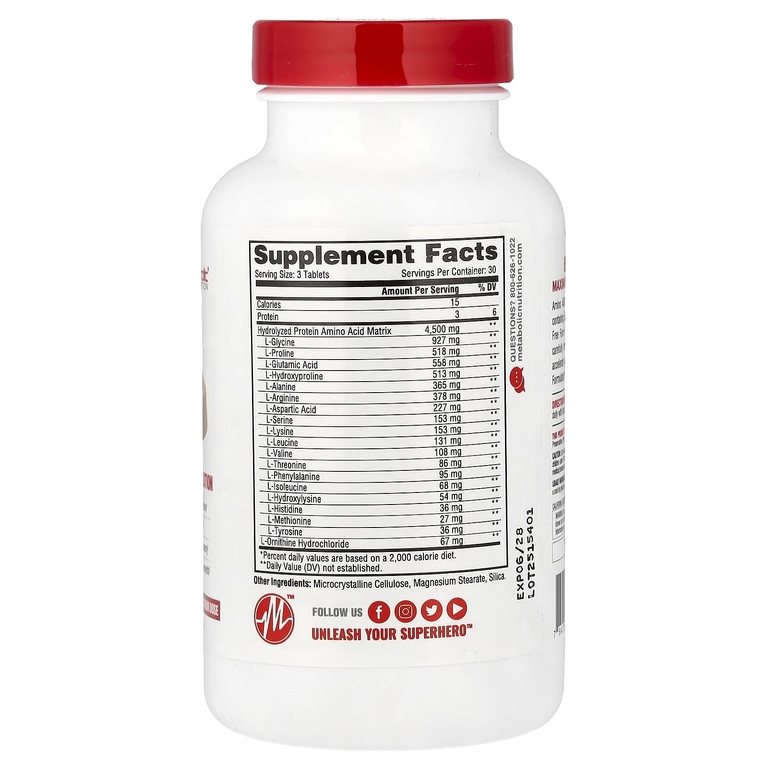 Metabolic Nutrition, Amino 4500™, 90 таблеток