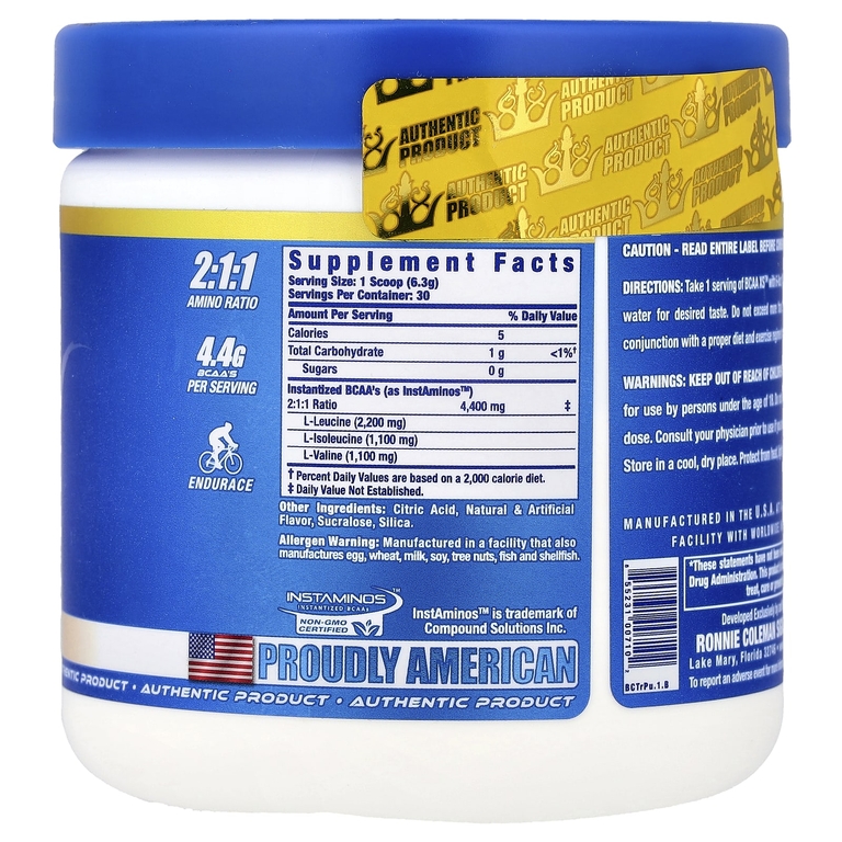 Ronnie Coleman, Vital Edition, BCAA XS, добавка со вкусом тропического пунша, 189 г (6,67 унции)