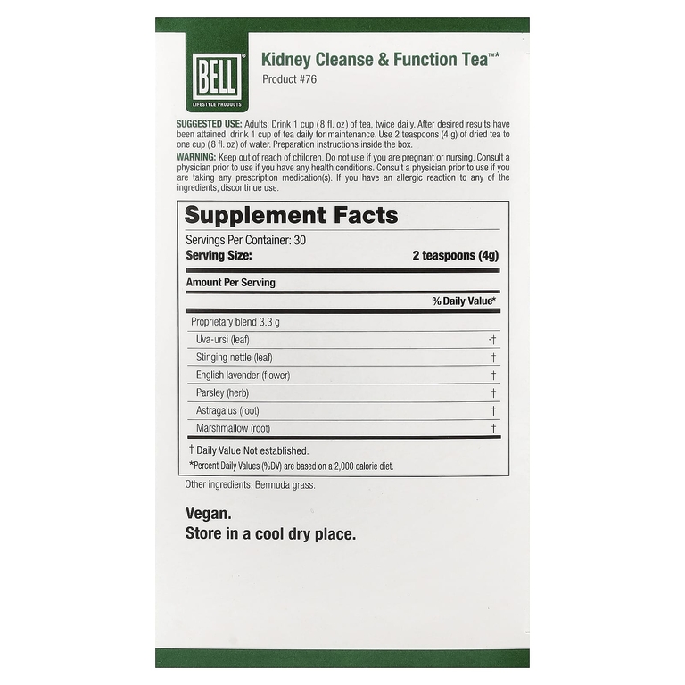 Bell Lifestyle, Kidney Cleanse & Function Tea™, 120 г (4,2 унции)