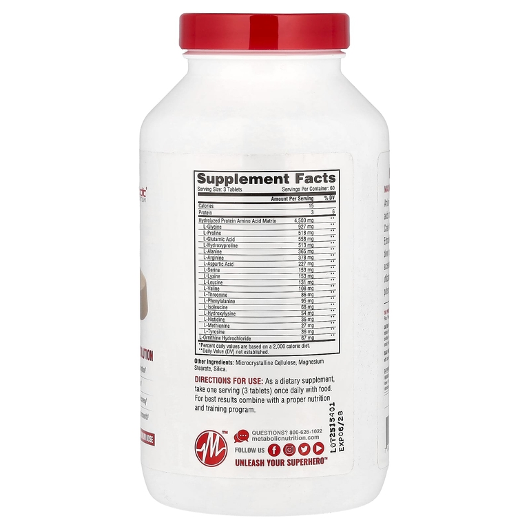 Metabolic Nutrition, Амино, 4500™ 180 таблеток
