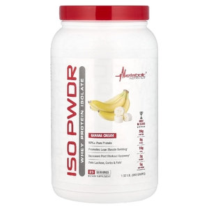 Metabolic Nutrition, ISOpwDR, изолят сывороточного протеина, со вкусом бананового крема, 690 г (1,52 фунта) (Товар снят с продажи) 