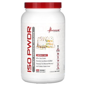 Metabolic Nutrition, ISOpwdr, изолят сывороточного протеина, праздничный торт, 690 г (1,52 фунта) (Товар снят с продажи) 