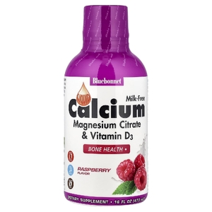 Bluebonnet Nutrition, Жидкий кальция и магния цитрат плюс витамин D3, натуральный малиновый вкус, 16 жидких унций (472 мл)