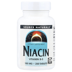 Source Naturals, ниацин, 100 мг, 250 таблеток