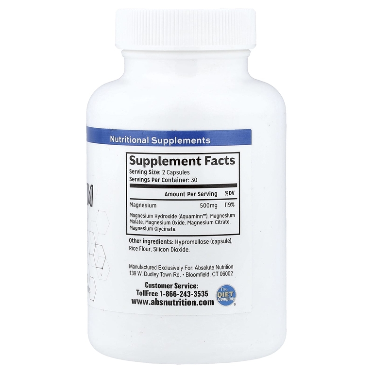 Absolute Nutrition, Комплекс магния, 60 капсул (250 мг в каждой капсуле)
